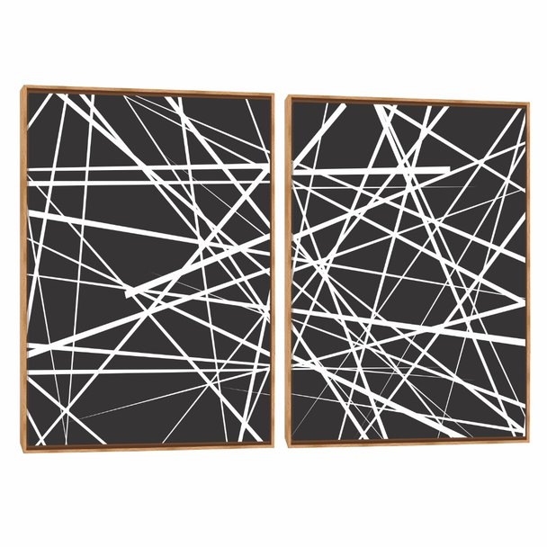 Quadro Decorativo Composição Duplo Multilinhas