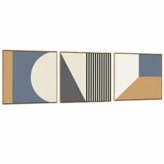 Quadro Decorativo Abstrato Composição Trio Serie Formas II