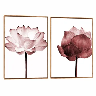 Quadro Decorativo Composição Duplo Lótus LL