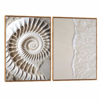 Quadro Decorativo Composição Duplo Concha e Mar