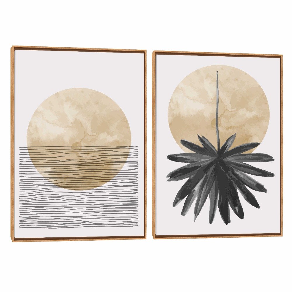 Quadro Decorativo Composição Duplo Palmeira Black