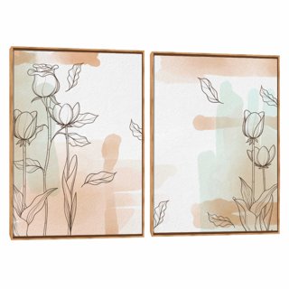Quadro Decorativo Duplo Aquarela Suave