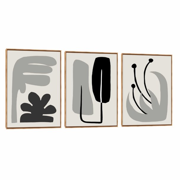 Quadro Composição Trio Abstrato Flory