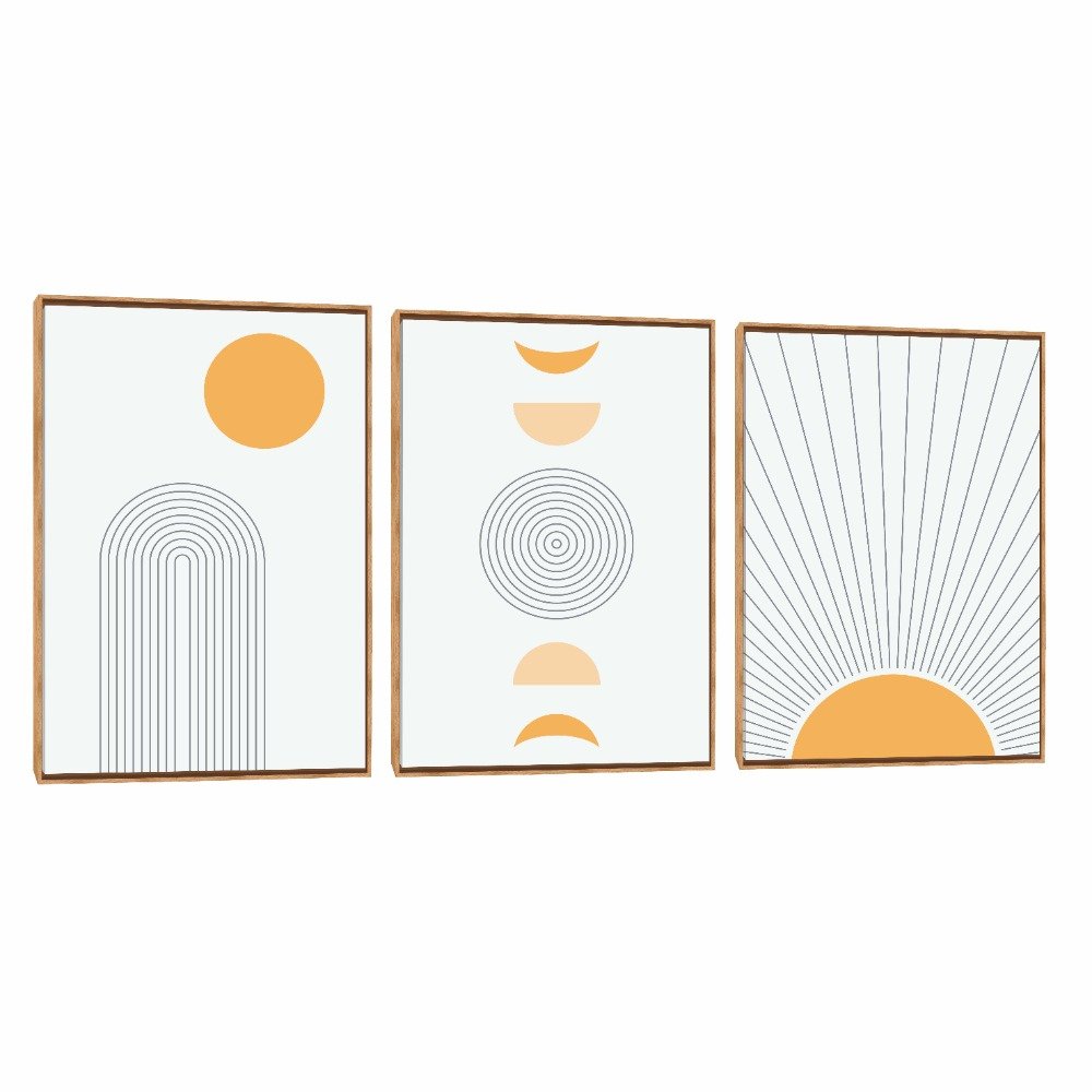 Quadro Decorativo Composição Trio Solar
