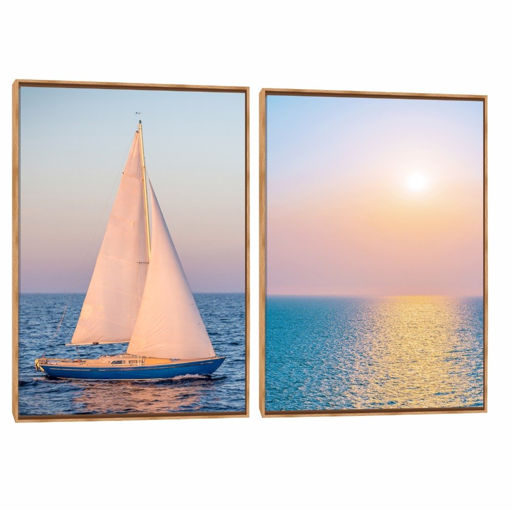 Quadro Decorativo Composição Duplo Tarde e Mar