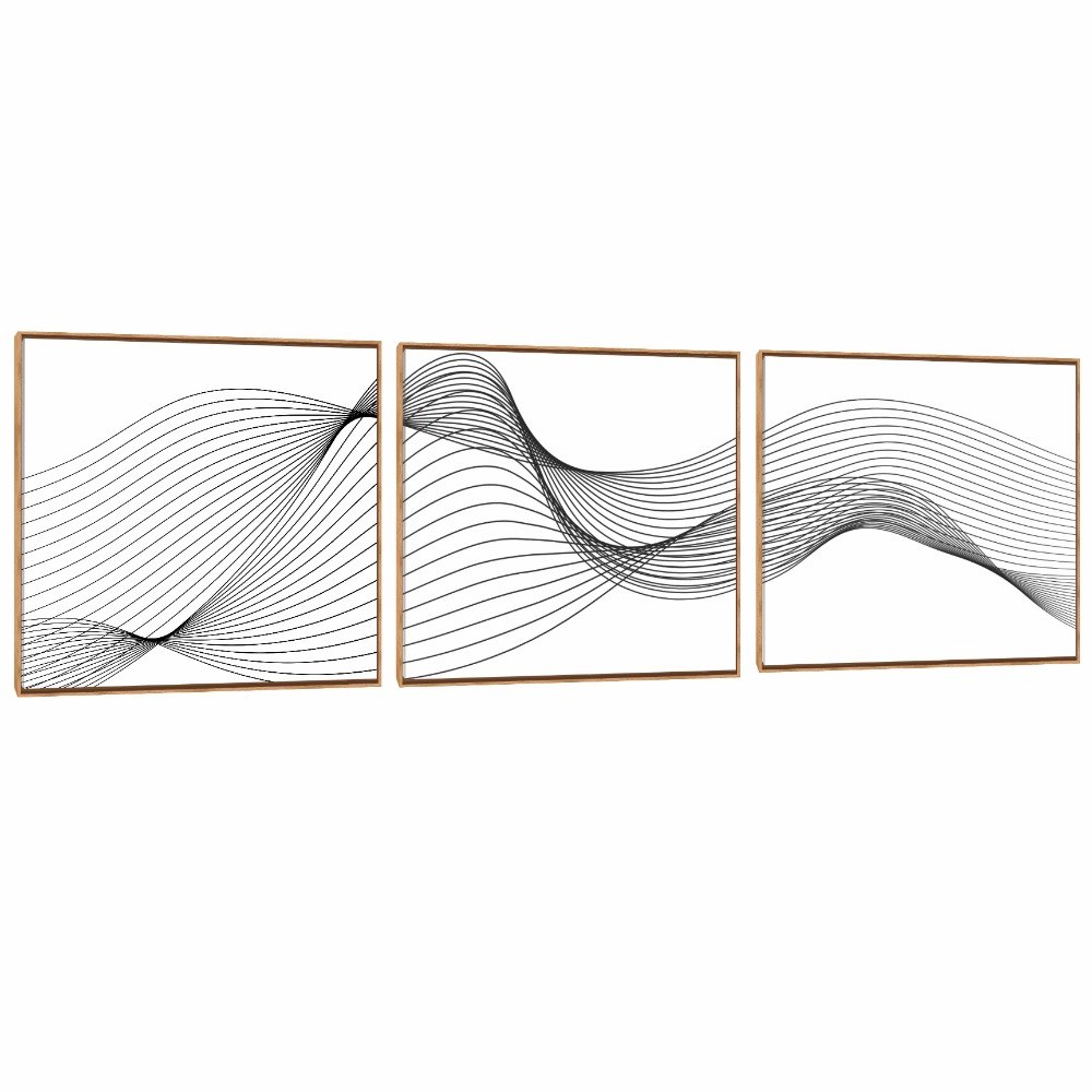Compre Quadro Decorativo Composição Trio Line Suave - Decora Online