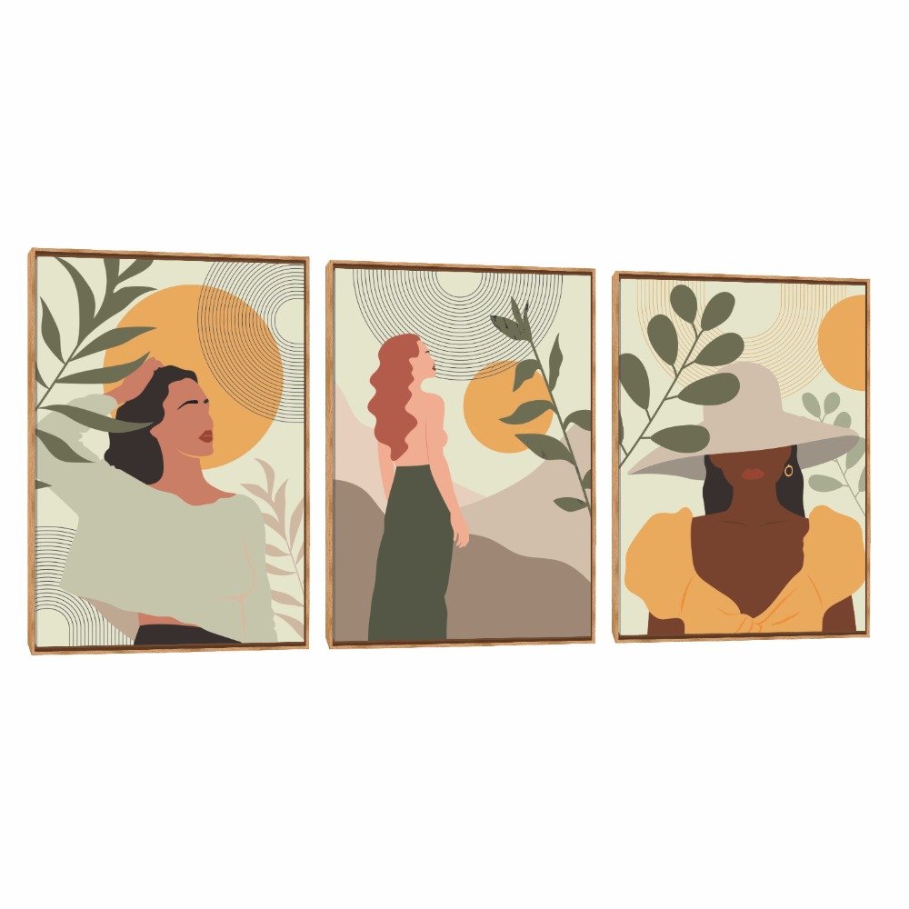 Quadro Decorativo Composição Trio Mulher Line