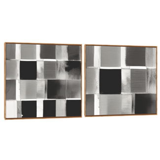 Quadro Decorativo Composição Duplo Abstrato Cubos
