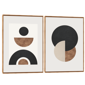 Quadro Decorativo Composição Duplo Abstrato Clássico II