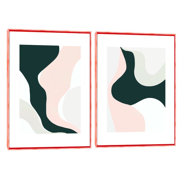 Quadro Decorativo Composição Duplo Abstrato Elegance