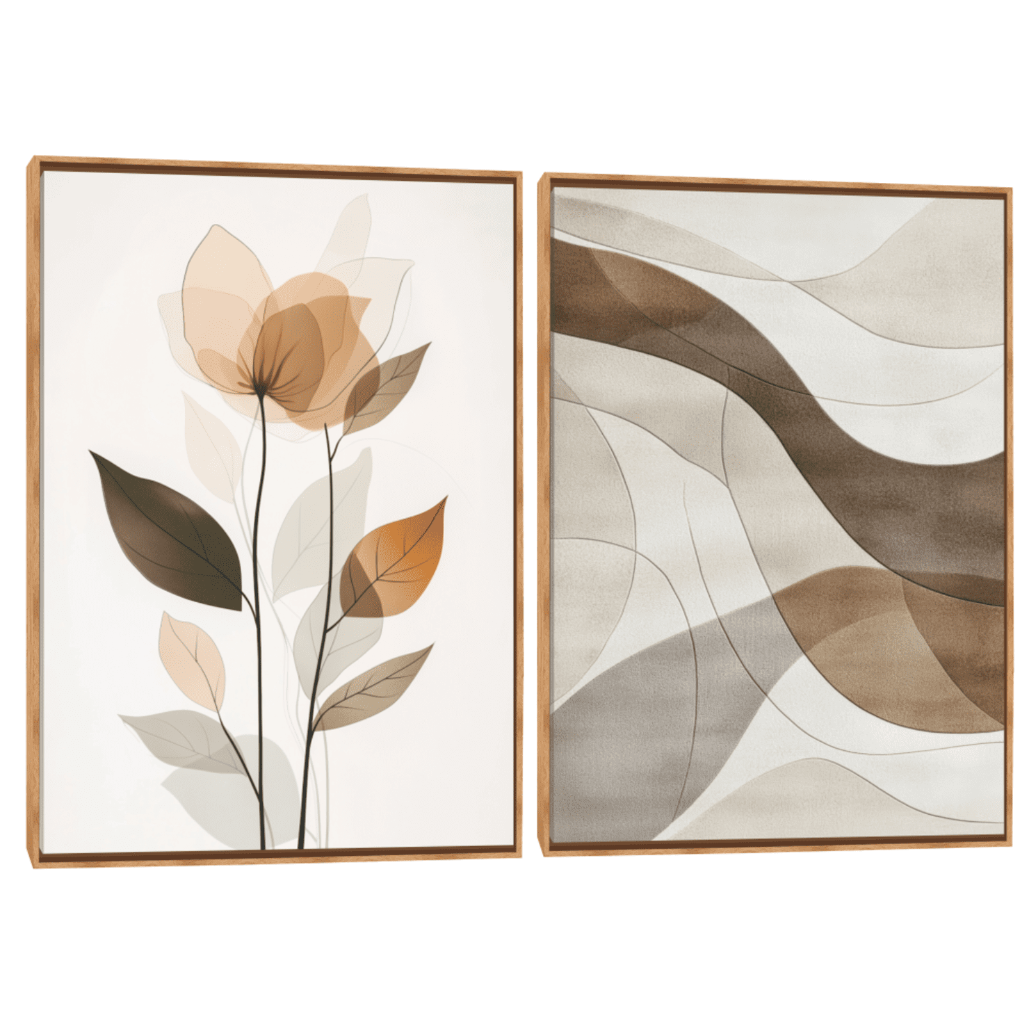 Quadro Decorativo Composição Duplo Camurça III