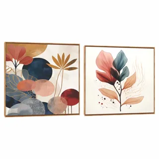 Quadro Decorativo Composição Duplo Coral Gold
