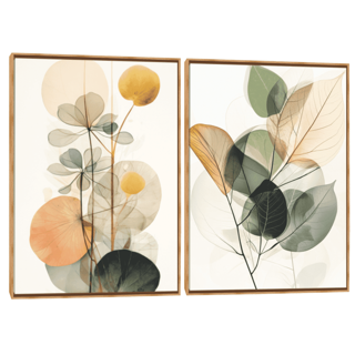 Quadro Decorativo Composição Duplo Folhas De Outono