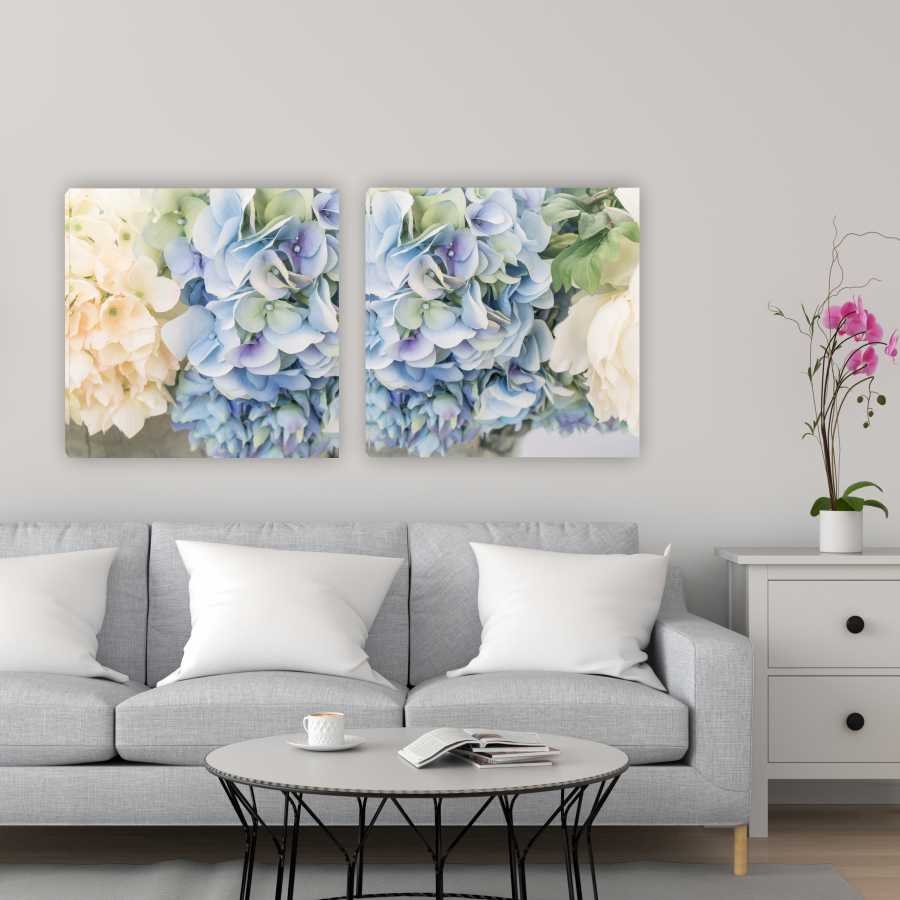 Quadro Decorativo Duplo Hortência