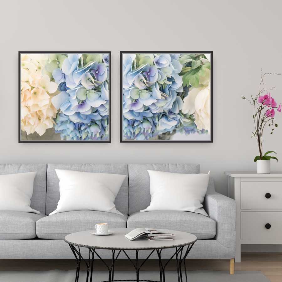 Quadro Decorativo Duplo Hortência