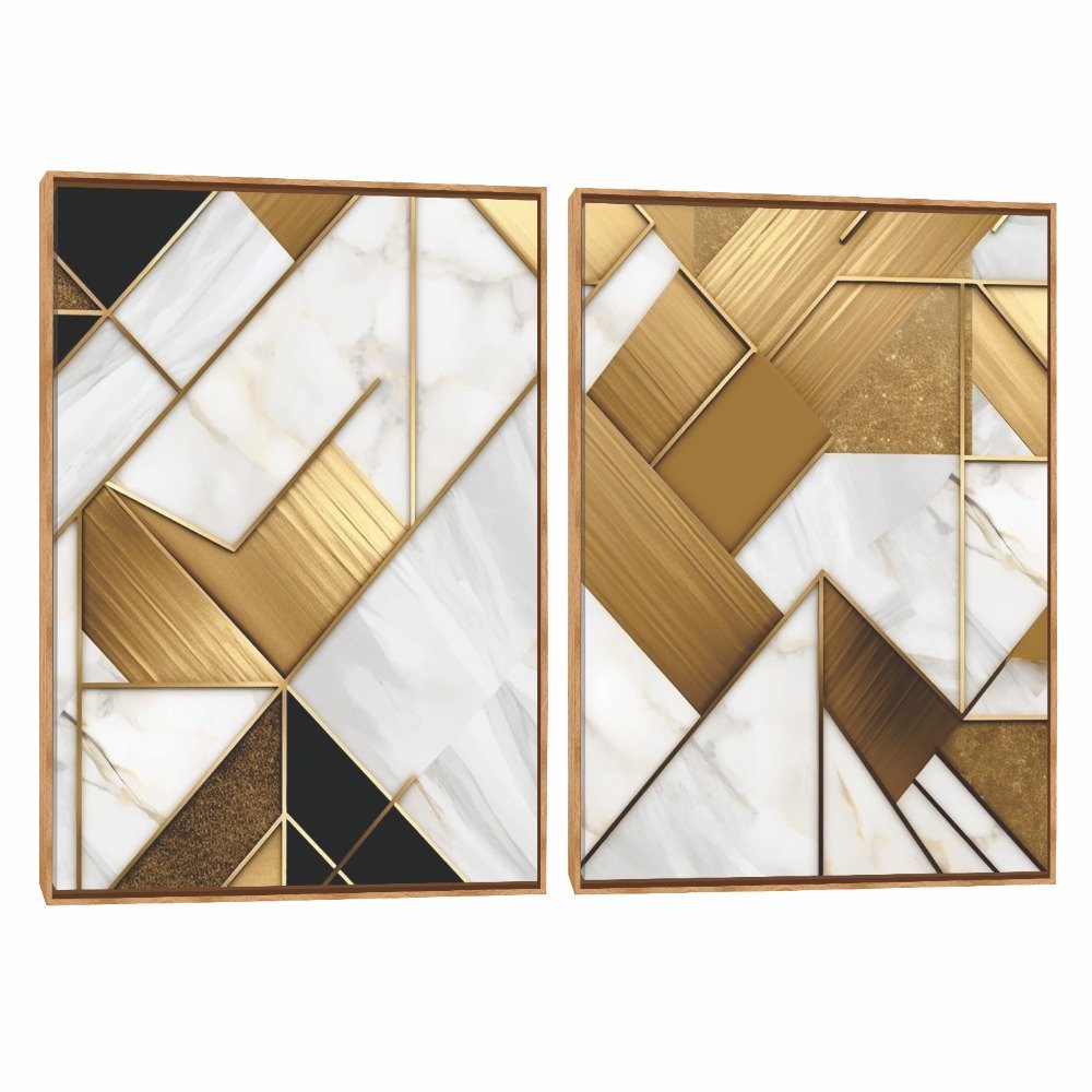 Quadro Decorativo Composição Duplo Marmorizado