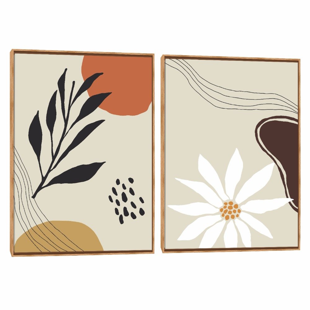 Quadro Decorativo Composição Duplo Orgânico  II