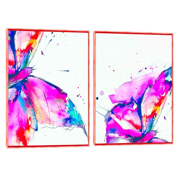 Quadro Decorativo Composição Duplo Asa de Borboleta