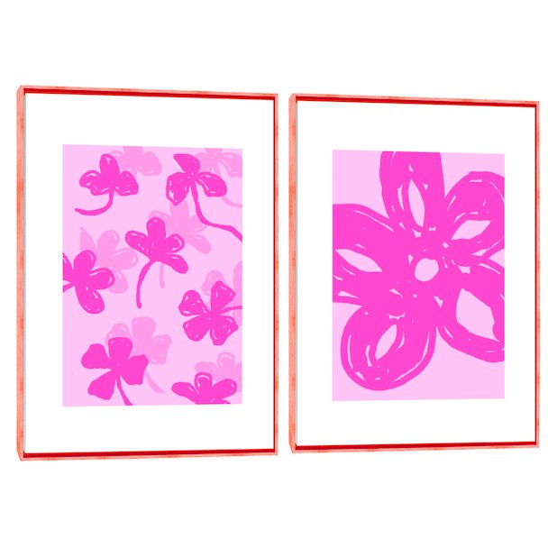 Quadro Decorativo Composição Duplo Florzinhas