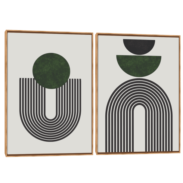 Quadro Decorativo Composição Duplo Abstrato Clássico I