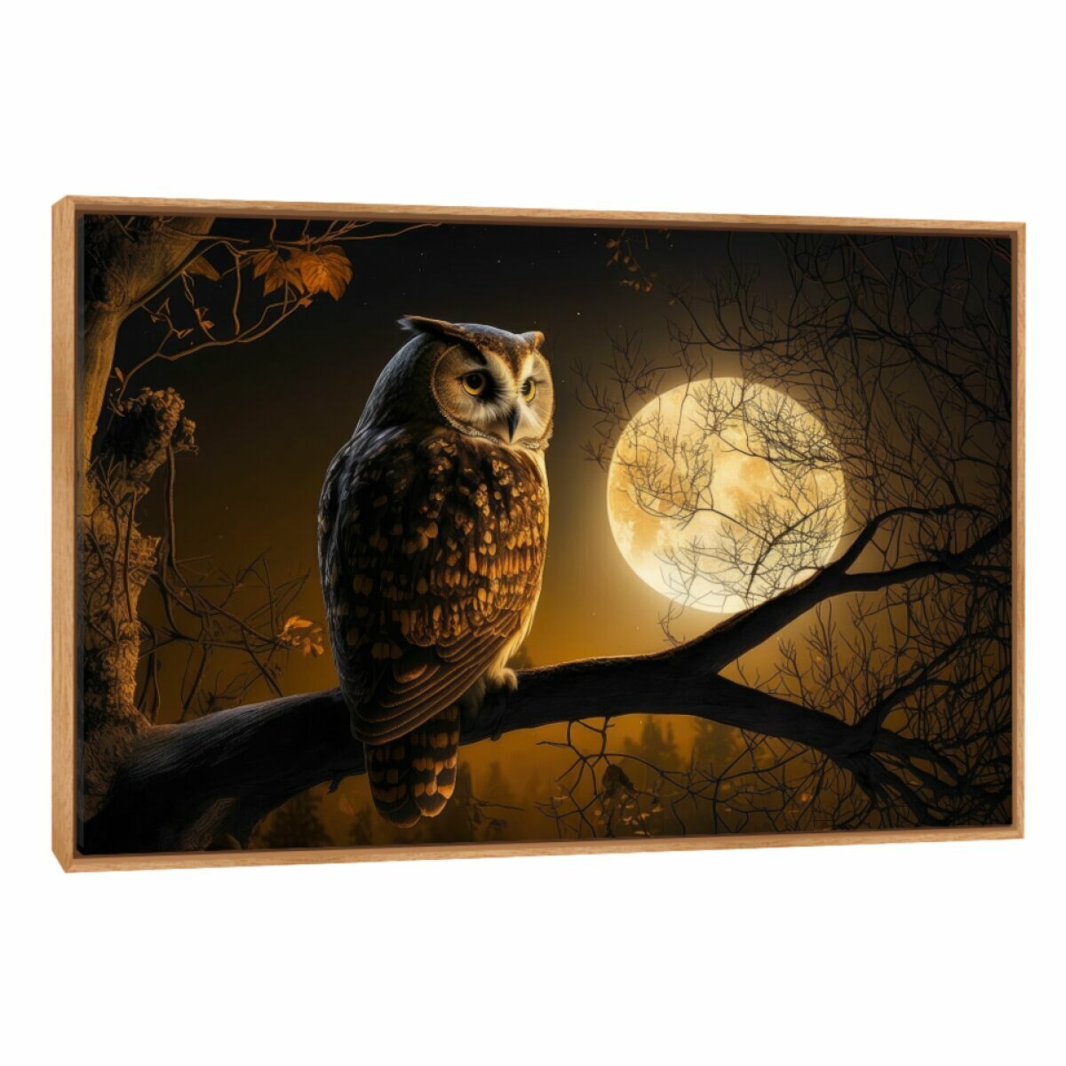 Quadro Outlet - Coruja I 90x60cm Madeira Natural - 30% Off