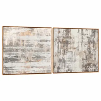 Quadro Decorativo Composição Duplo TX Abstrato Antigo