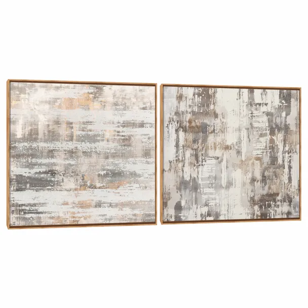 Quadro Decorativo Composição Duplo TX Abstrato Antigo