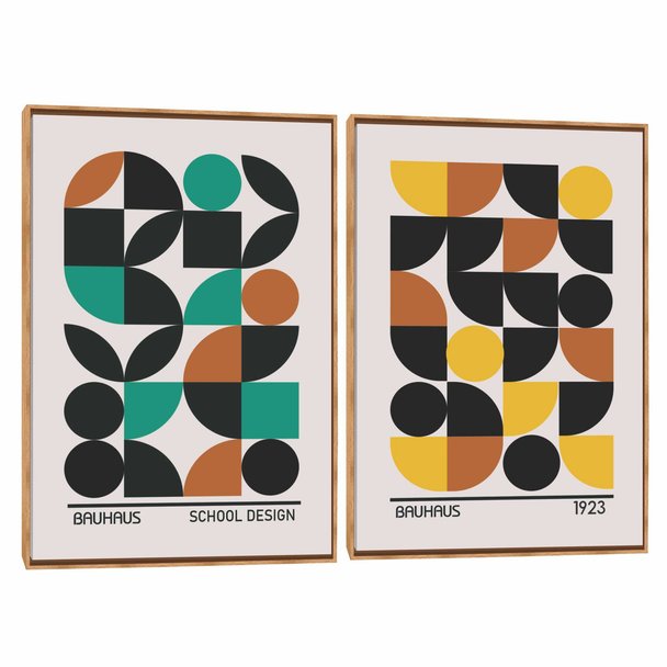 Quadro Decorativo Composição Duplo Bauhaus II
