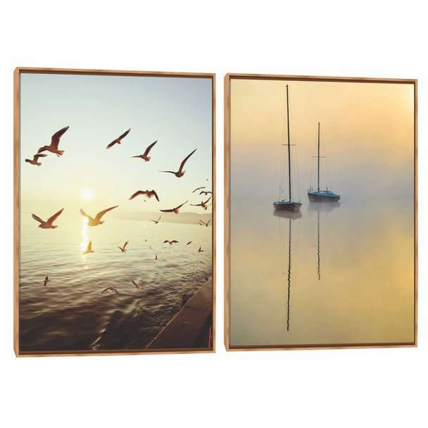 Quadro Decorativo Composição Duplo Voo da Tarde