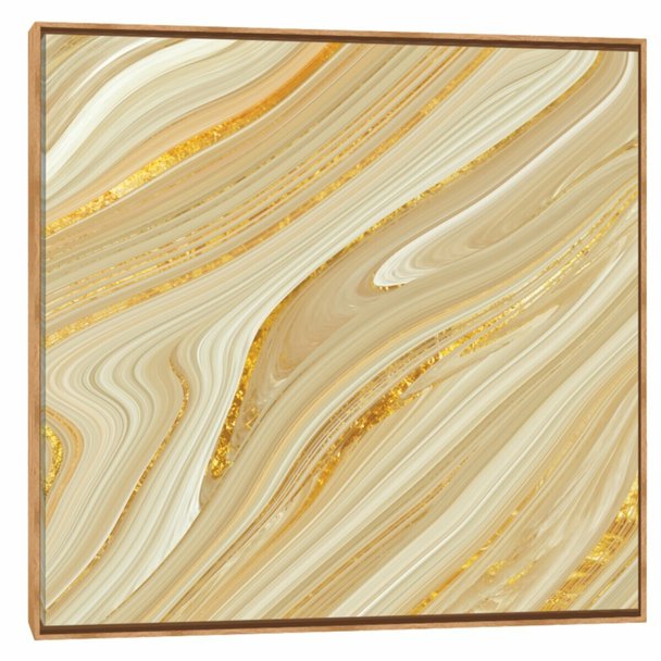 Quadro Outlet - Estilo Dourado II 90x90 Madeira Clara - 30% Off
