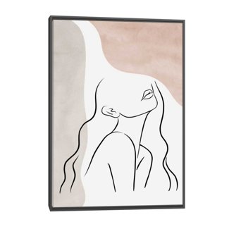 Quadro Outlet - Mulher Line 60x40cm Moldura Preta 30% Off