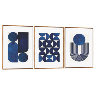 Quadro Decorativo Composição Trio Abstrato Geométrico Clássico