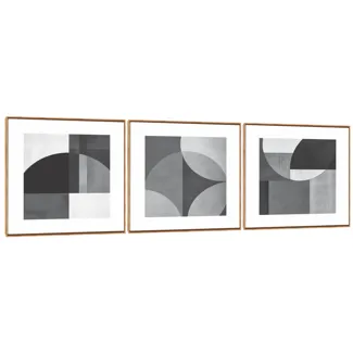 Quadro Decorativo Composição Trio Efeito P e B