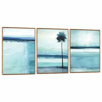 Quadro Decorativo Composição Trio Azul Profundo