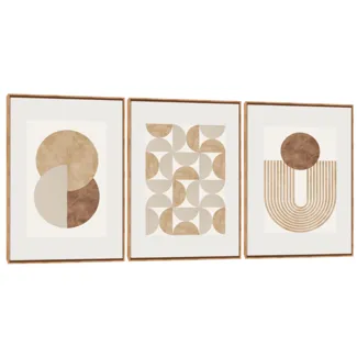 Quadro Decorativo Composição Trio Abstrato Clássico