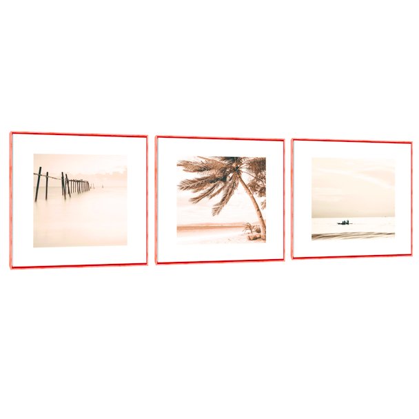 Quadro Decorativo Composição Trio Mar Sephia