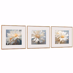 Quadro Decorativo Composição Trio Flor Perola