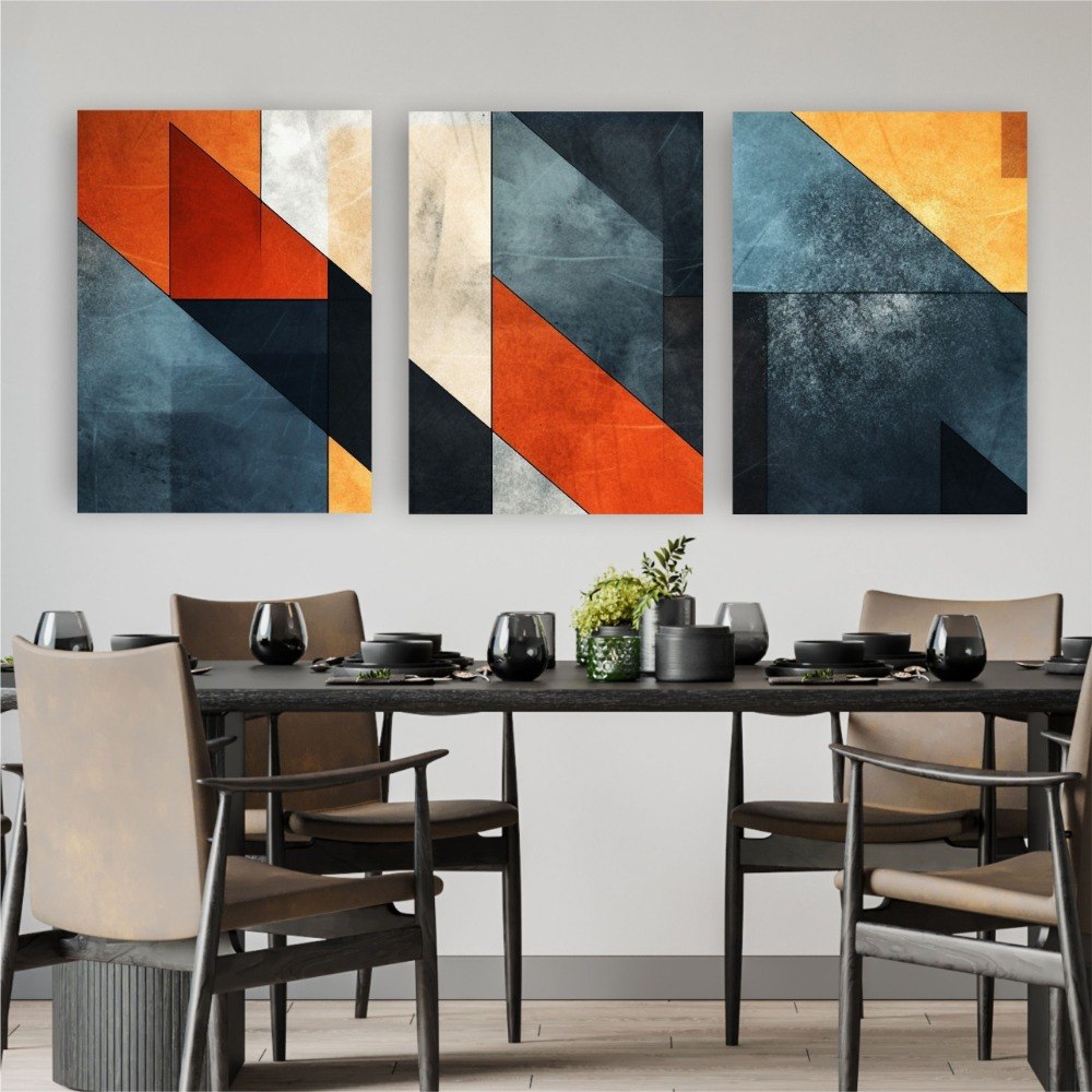 Compre Quadro Decorativo Composição Trio Geo Red - Decora Online