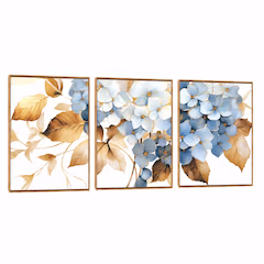 Quadro Decorativo Composição Trio Hortencia