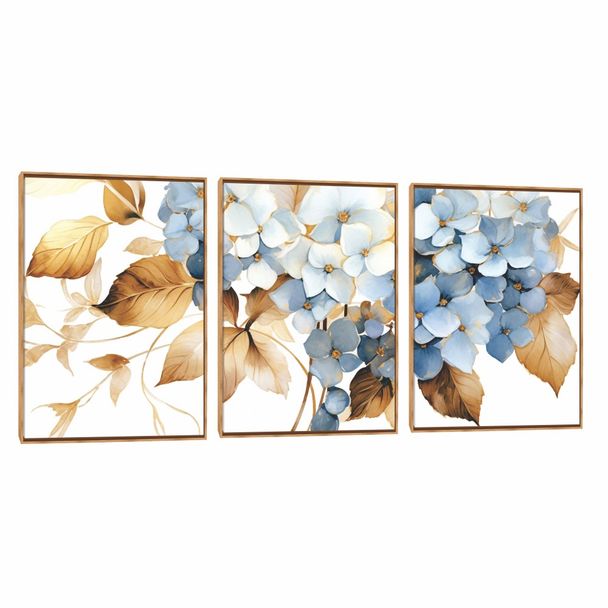 Quadro Decorativo Composição Trio Hortencia