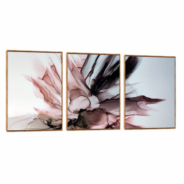 Quadro Decorativo Composição Trio Mix Rose