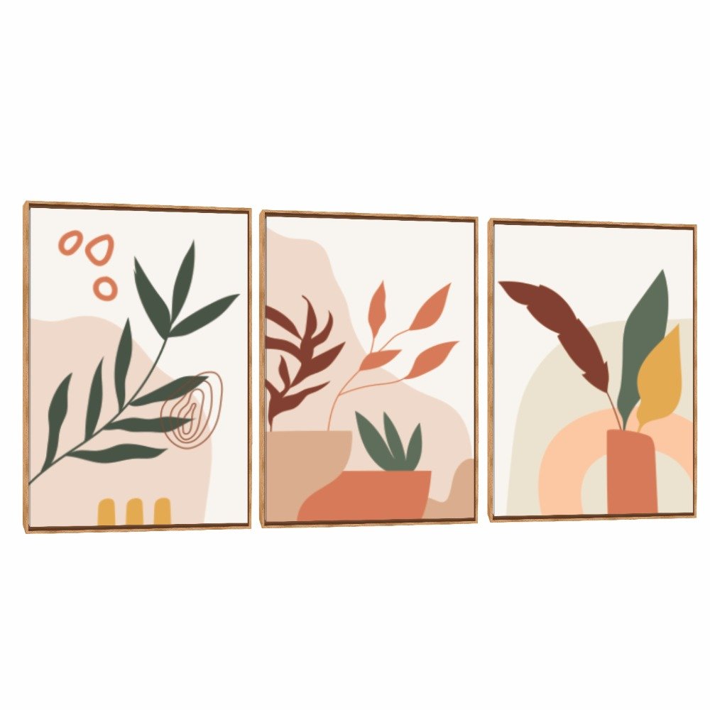 Quadro Decorativo Composição Trio Orgânico